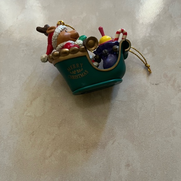 Festive Reindeer Sleigh Ornament - Picture 6 of 8